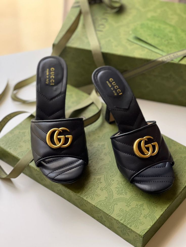 Gucci Medallion Double G High Heel Mule Sandal - UAE
